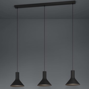 Eglo - Luster na lanku 3xE27/28W/230V čierna
