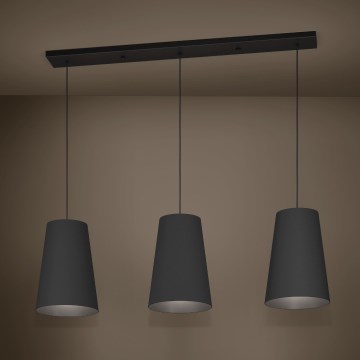Eglo - Luster na lanku 3xE27/40W/230V čierna