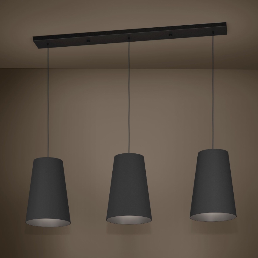 Eglo - Luster na lanku 3xE27/40W/230V čierna
