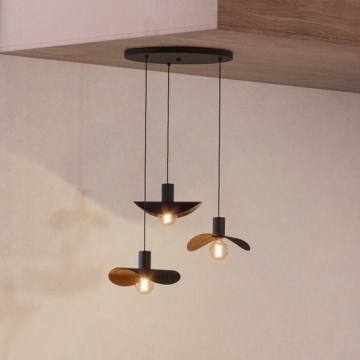 Eglo - Luster na lanku 3xE27/40W/230V čierna/zlatá