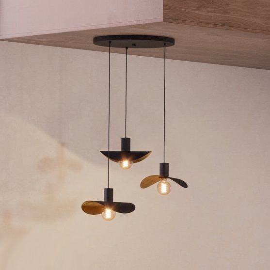 Eglo - Luster na lanku 3xE27/40W/230V čierna/zlatá