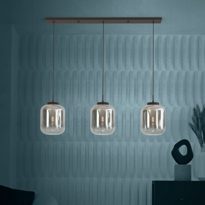 Eglo - Luster na lanku 3xE27/40W/230V dymová