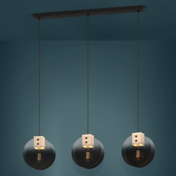 Eglo - Luster na lanku 3xE27/40W/230V dymová