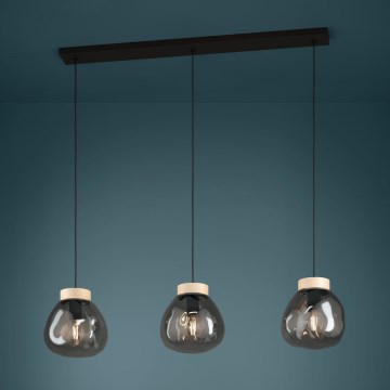 Eglo - Luster na lanku 3xE27/40W/230V dymová