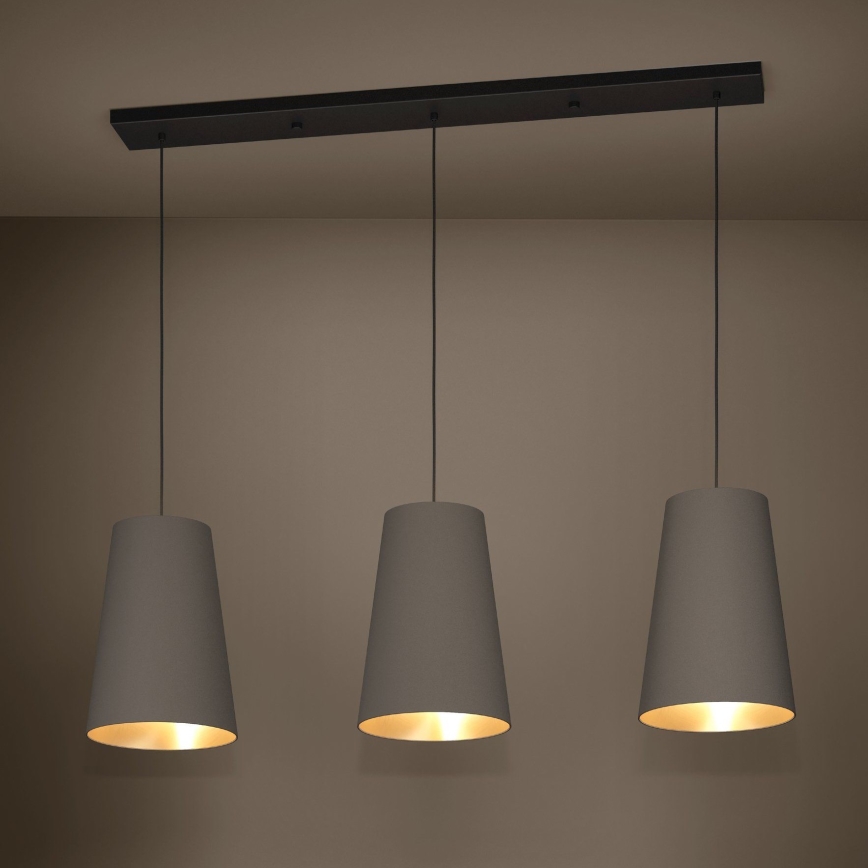 Eglo - Luster na lanku 3xE27/40W/230V hnedá