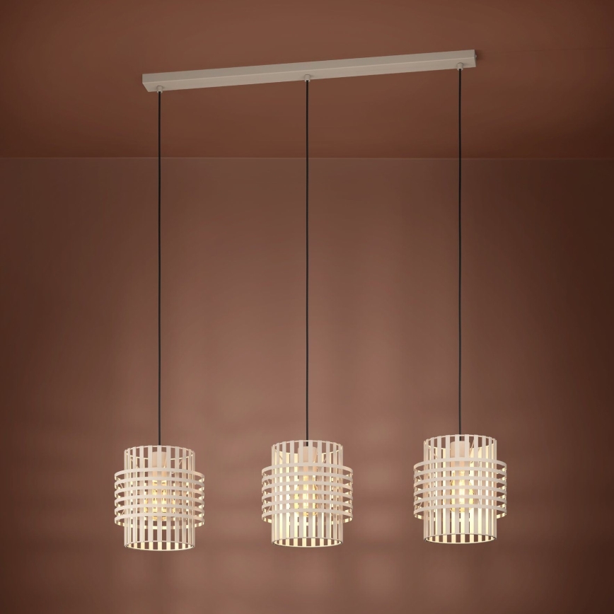 Eglo - Luster na lanku 3xE27/40W/230V krémová