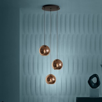 Eglo - Luster na lanku 3xE27/40W/230V medená