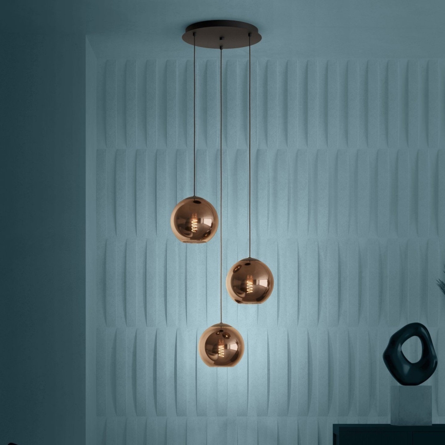 Eglo - Luster na lanku 3xE27/40W/230V medená