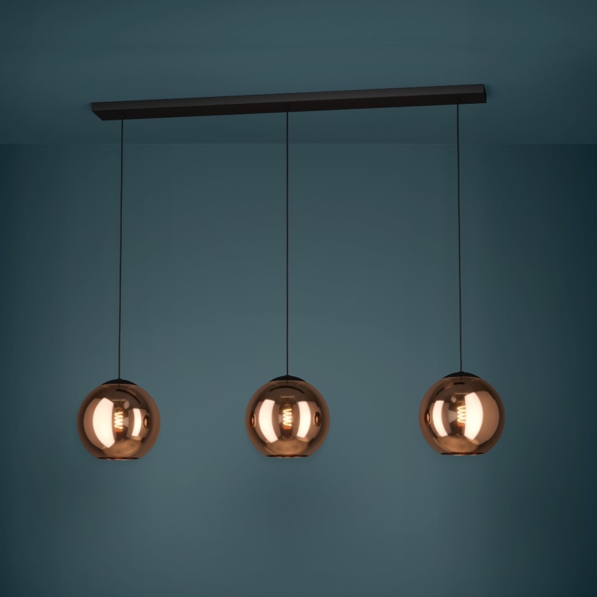 Eglo - Luster na lanku 3xE27/40W/230V medená