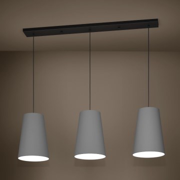 Eglo - Luster na lanku 3xE27/40W/230V šedá