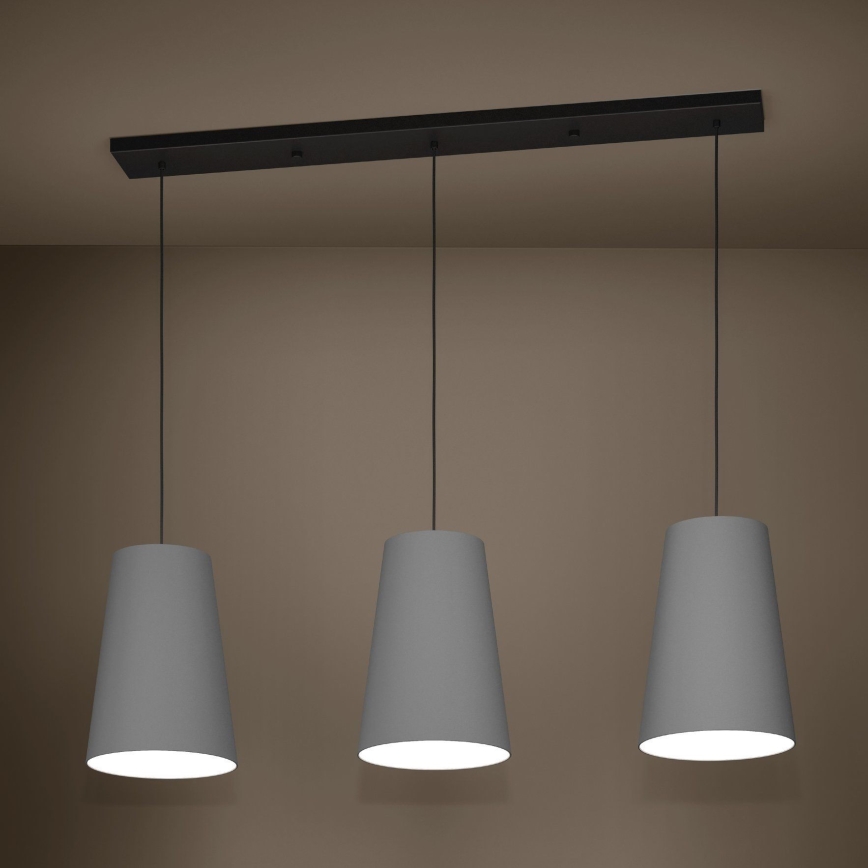 Eglo - Luster na lanku 3xE27/40W/230V šedá