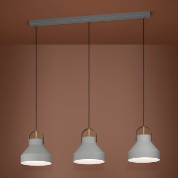 Eglo - Luster na lanku 3xE27/40W/230V šedá
