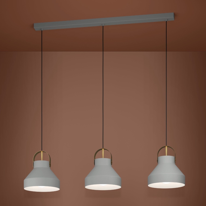 Eglo - Luster na lanku 3xE27/40W/230V šedá