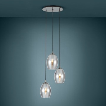 Eglo - Luster na lanku 3xE27/60W/230V dymová