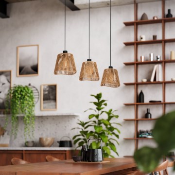 Eglo - Luster na lanku 3xE27/60W/230V hnedá