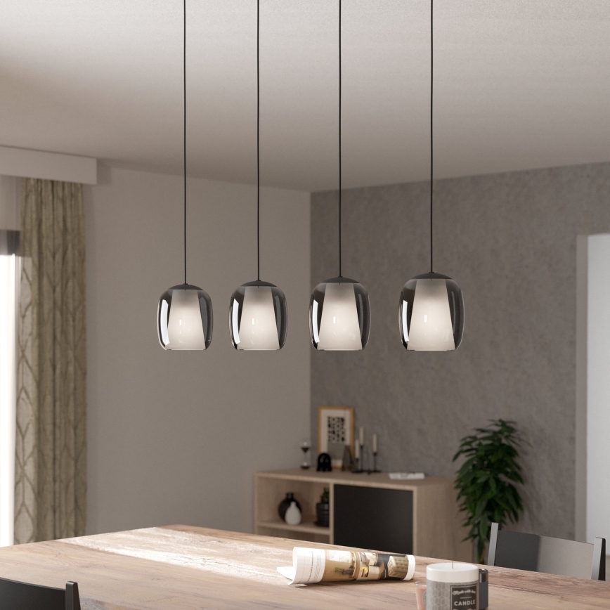 Eglo - Luster na lanku 4xE27/28W/230V šedá