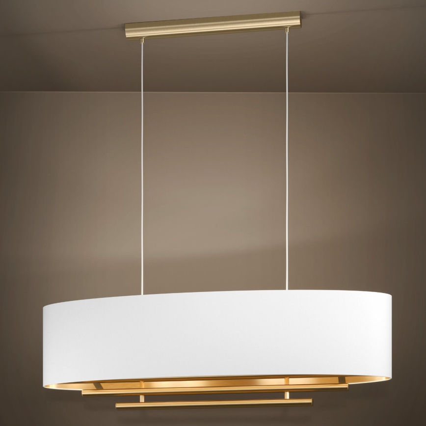 Eglo - Luster na lanku 4xE27/40W/230V biela/zlatá