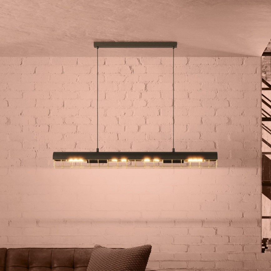 Eglo - Luster na lanku 4xE27/40W/230V čierna/zlatá