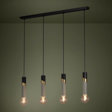 Eglo - Luster na lanku 4xE27/40W/230V čierna/zlatá