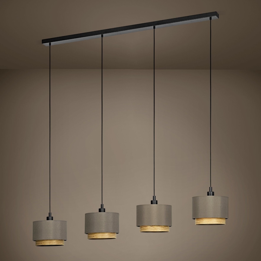 Eglo - Luster na lanku 4xE27/40W/230V hnedá
