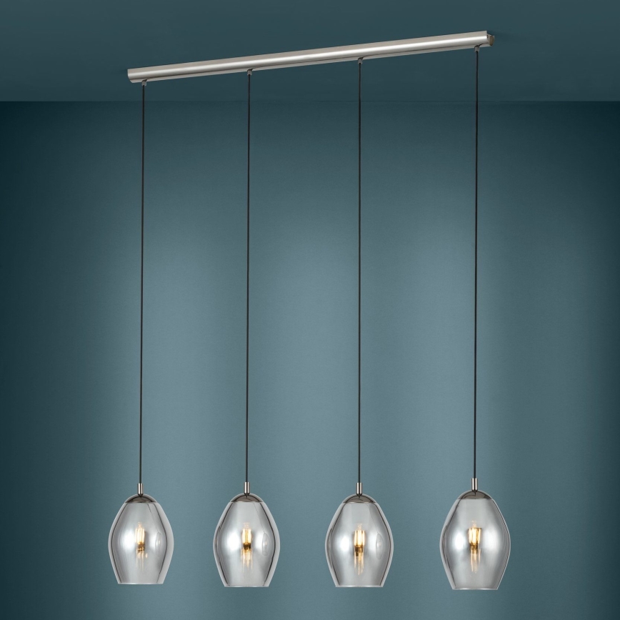 Eglo - Luster na lanku 4xE27/60W/230V dymová