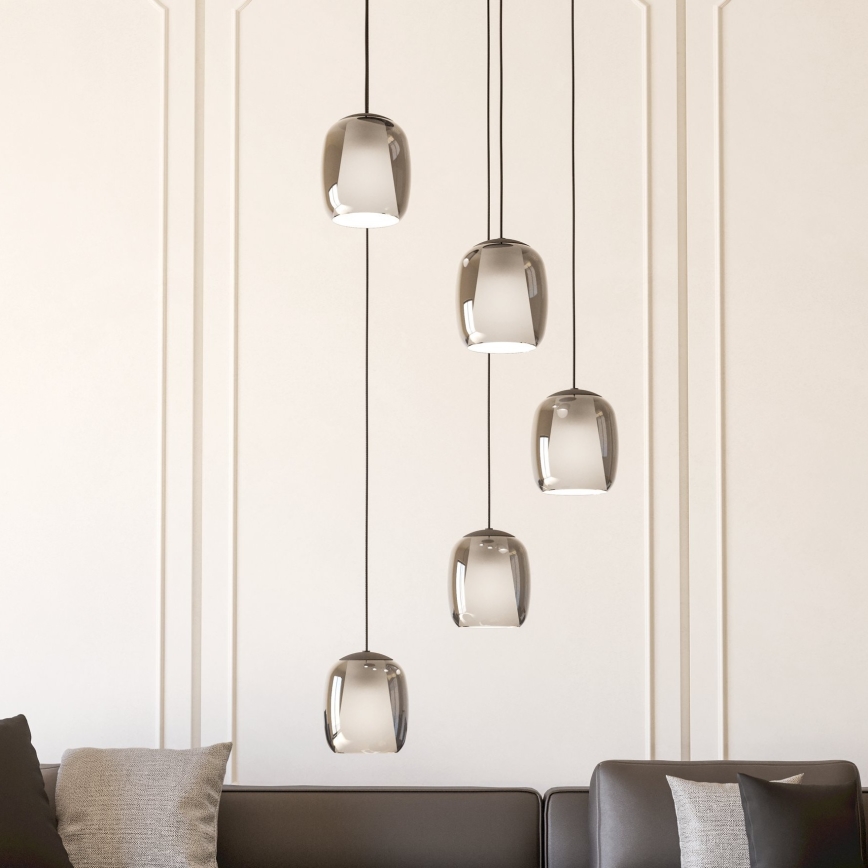 Eglo - Luster na lanku 5xE27/28W/230V šedá