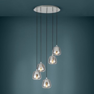 Eglo - Luster na lanku 5xE27/40W/230V dymová