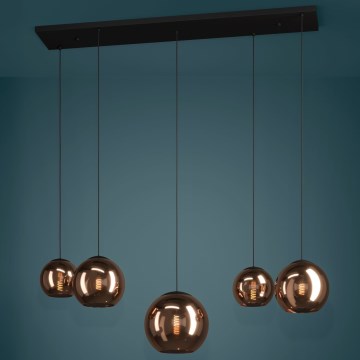 Eglo - Luster na lanku 5xE27/40W/230V medená