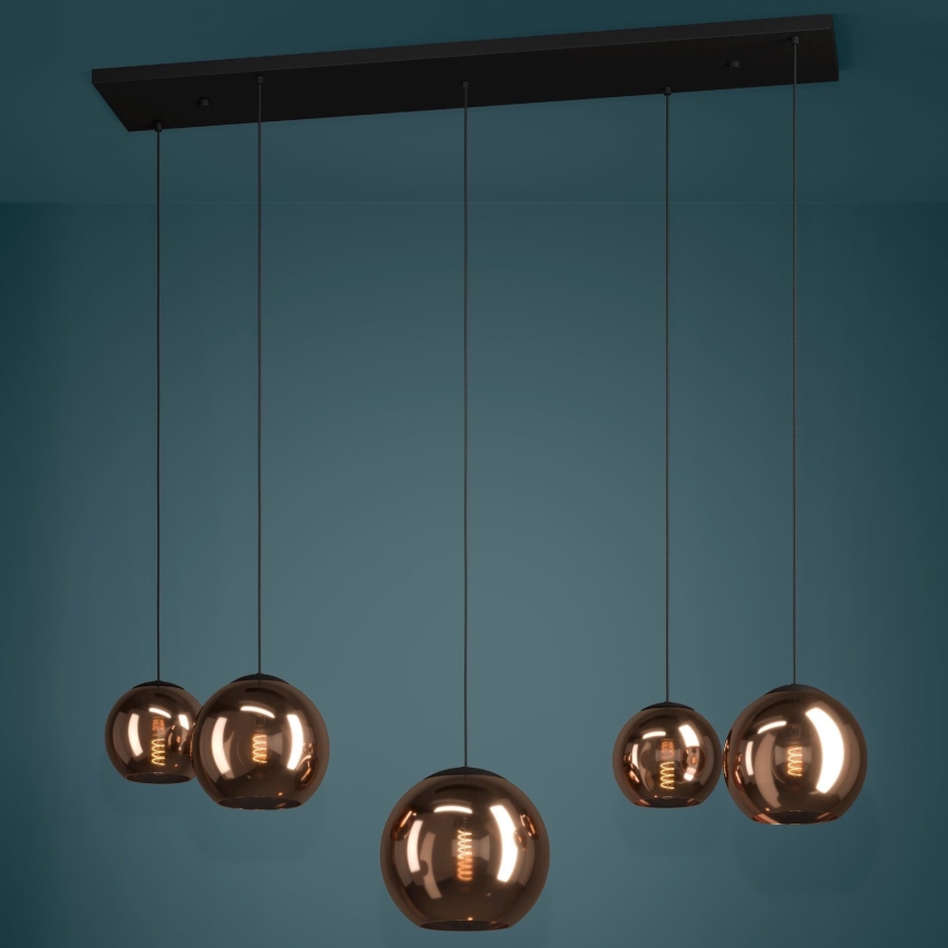 Eglo - Luster na lanku 5xE27/40W/230V medená