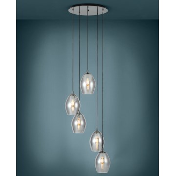 Eglo - Luster na lanku 5xE27/60W/230V dymová