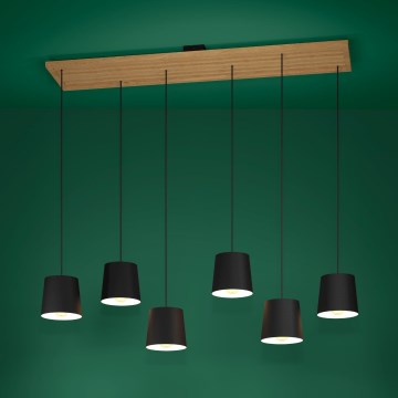 Eglo - Luster na lanku 6xE27/40W/230V čierna/hnedá