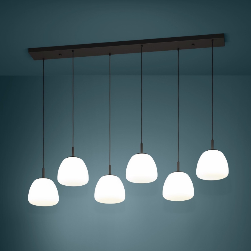 Eglo - Luster na lanku 6xE27/40W/230V čierna