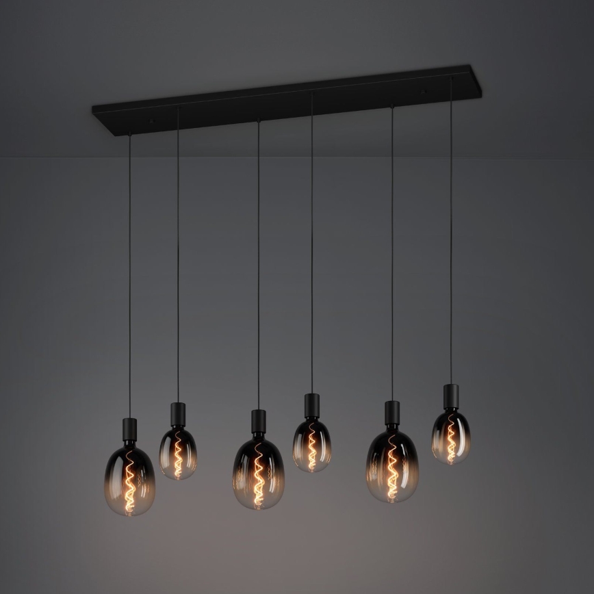 Eglo - Luster na lanku 6xE27/40W/230V čierna