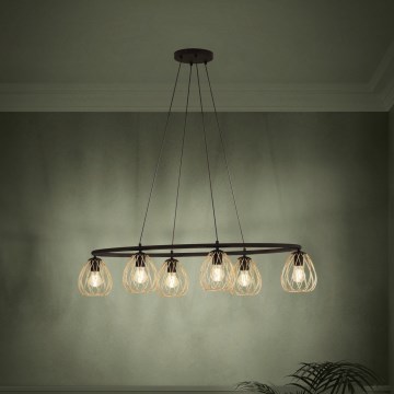 Eglo - Luster na lanku 6xE27/40W/230V čierna/zlatá