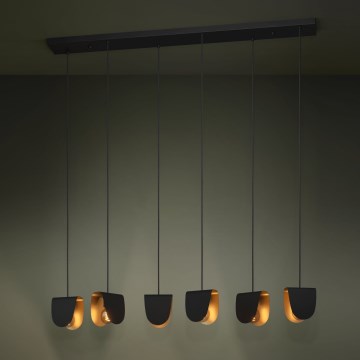 Eglo - Luster na lanku 6xE27/40W/230V čierna/zlatá