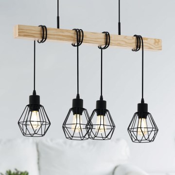 Eglo - Luster na lanku TOWNSHEND 4xE27/60W/230V basket