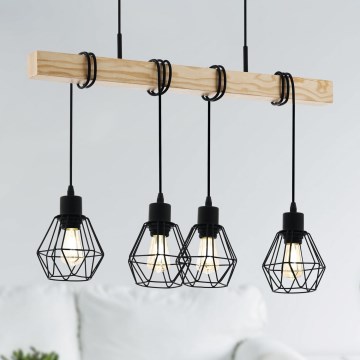 Eglo - Luster na lanku TOWNSHEND 4xE27/60W/230V - FSC certifikované