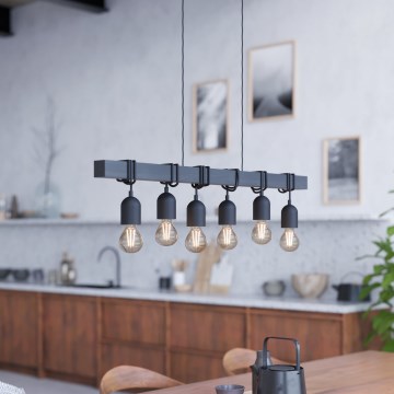 Eglo - Luster na lanku TOWNSHEND 6xE27/60W/230V - FSC certifikované