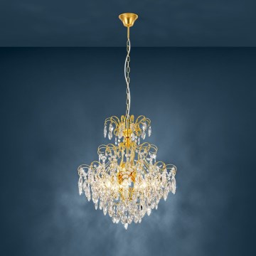Eglo - Luster na reťazi 5xE14/25W/230V zlatá