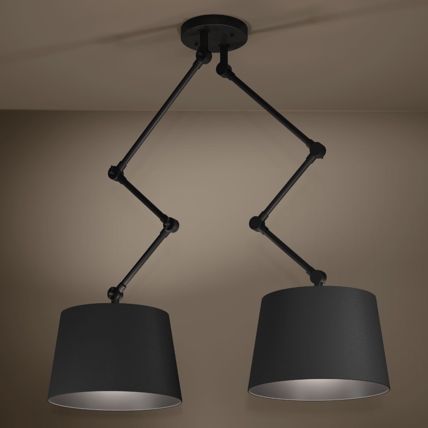 Eglo - Luster na tyči 2xE27/40W/230V čierna