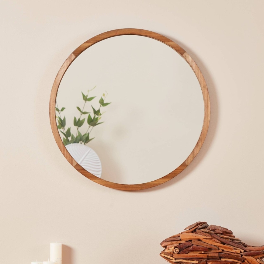 Eglo - Nástenné zrkadlo pr. 70 cm hnedá