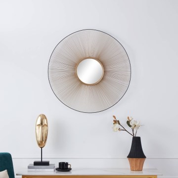 Eglo - Nástenné zrkadlo pr. 76 cm zlatá/čierna