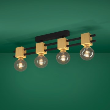 Eglo - Prisadený luster 4xE27/40W/230V čierna/hnedá