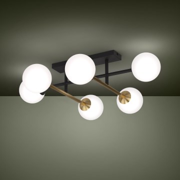 Eglo - Prisadený luster 6xE14/40W/230V zlatá/čierna