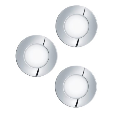 Eglo - SADA 3x LED Kúpeľňové podhľadové svietidlo FUEVA 1xLED/2,8W/230V IP44 lesklý chróm