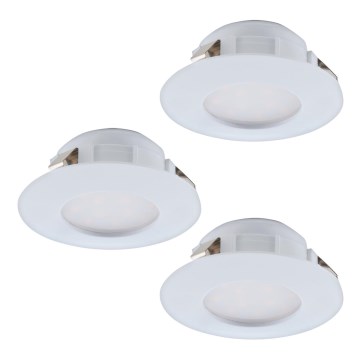 Eglo - SADA 3x LED Kúpeľňové podhľadové svietidlo PINEDA 1xLED/4,9W/230V IP44