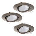 Eglo - SADA 3x LED podhľadových svietidiel TEDO 1xGU10-LED/5W/230V