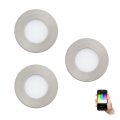 Eglo - SADA 3x LED RGB Stmievateľné podhľadové svietidlo FUEVA-C 1xLED/3W/230V