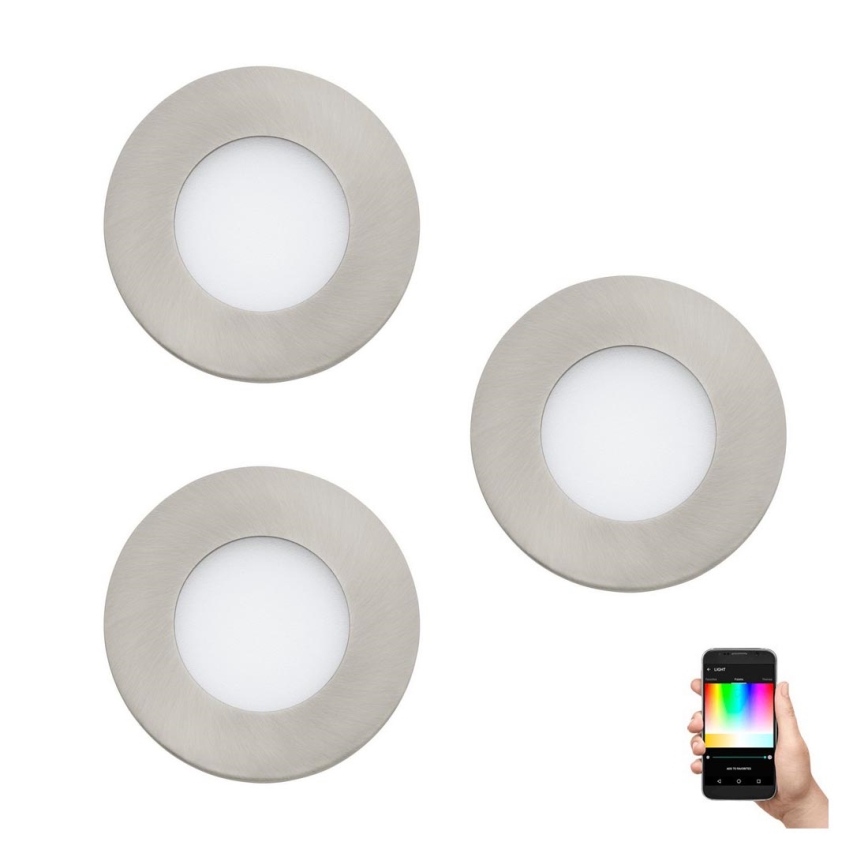 Eglo - SADA 3x LED RGB Stmievateľné podhľadové svietidlo FUEVA-C 1xLED/3W/230V