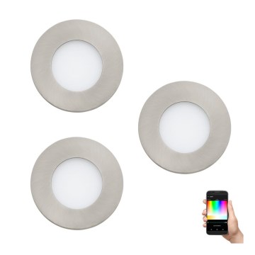 Eglo - SADA 3x LED RGB stmievateľných podhľadových svietidiel FUEVA-C 1xLED/3W/230V pr. 8,5 cm
